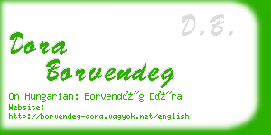 dora borvendeg business card